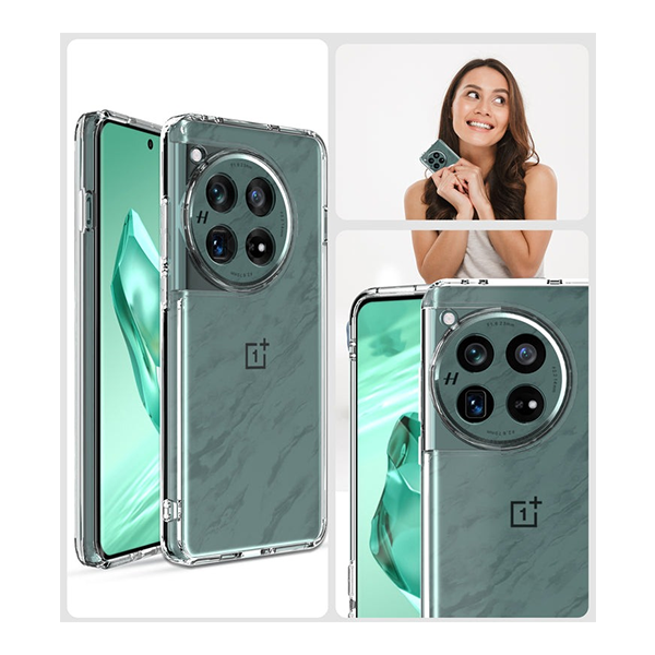 حافظة صلبة شفافة من الدرجة العسكرية لجهاز OnePlus 12 