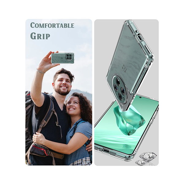 حافظة صلبة شفافة من الدرجة العسكرية لجهاز OnePlus 12 