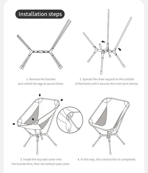 Naturehike Shanhian YL01 Lightweight Chair - Black (M)