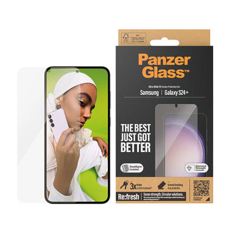 PanzerGlass Tempered Glass with Easy Aligner for Galaxy S24 Plus - EKHU