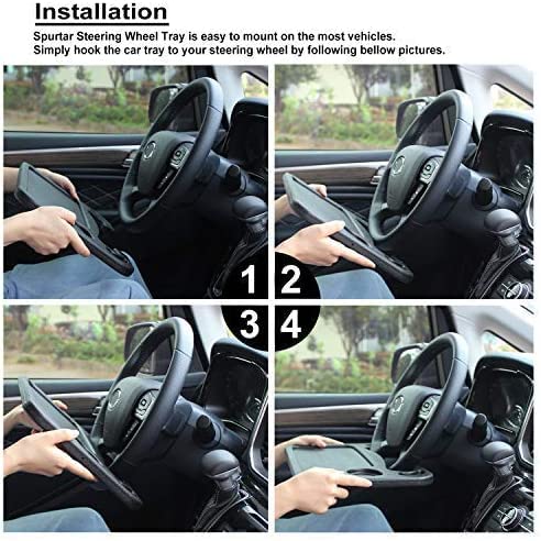 Car Steering Wheel Tray Black  R-3610