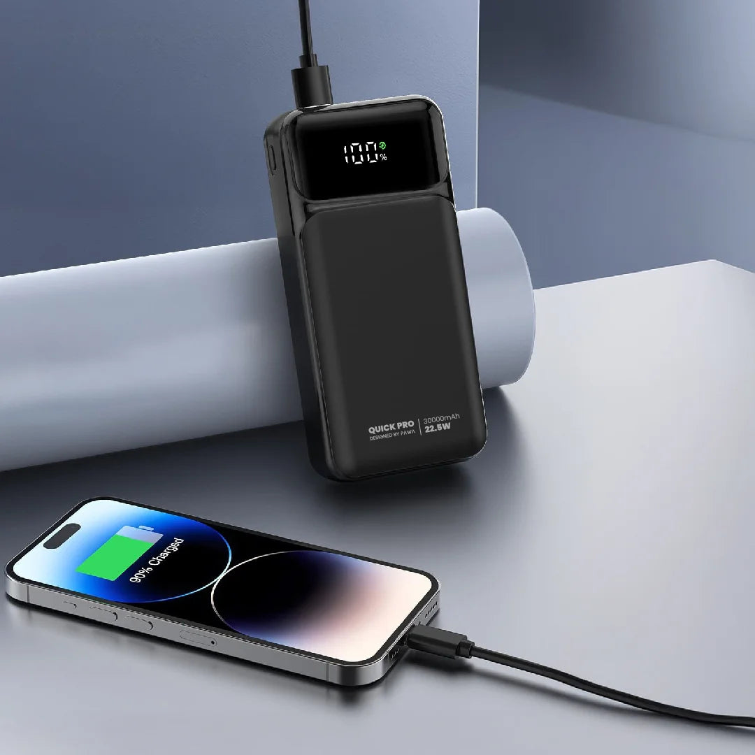 Pawa QuickPro P225 Fast Charging Powerbank with 30000mAh Capacity.