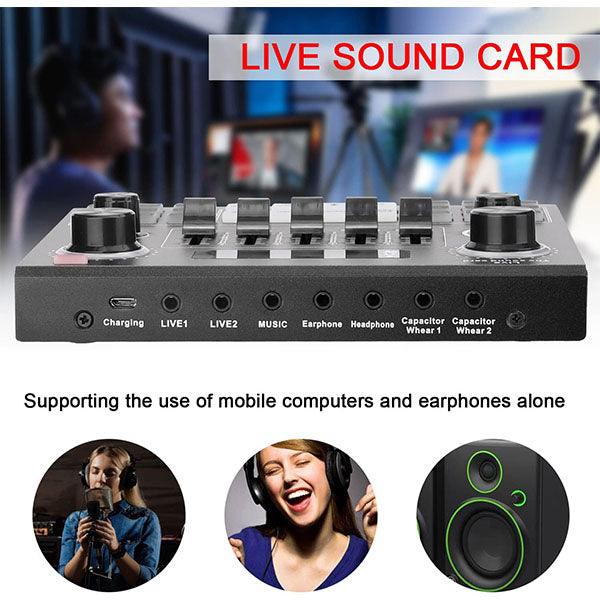 Multifunctional Live V9 Broadcasting Condenser Microphone Set - Future Store