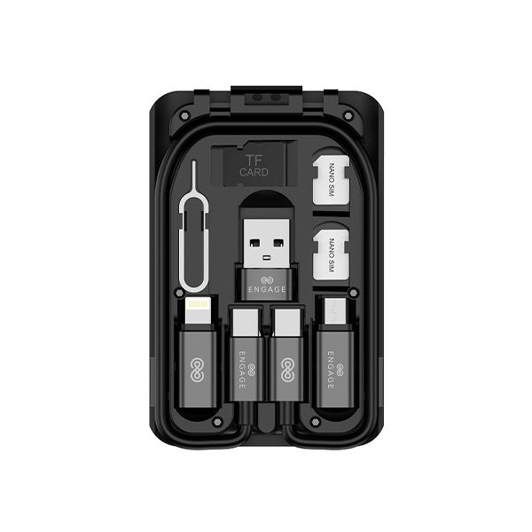 Engage 6 in 1 Multi-Functional USB Cables Box with SIM Card Accessories-Z1R3