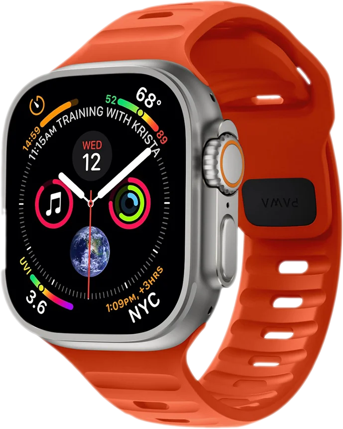 Pawa Lagos Premium Soft Silicon Strap 45/49MM - Ultra Orange