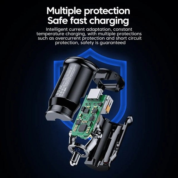 إشراك شاحن السيارة السريع 2-port 45w