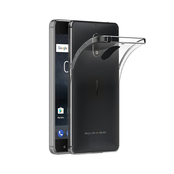 Engage Nokia 6 Tpu Transparent + Full Covered Tempered Glass Screen Protector
