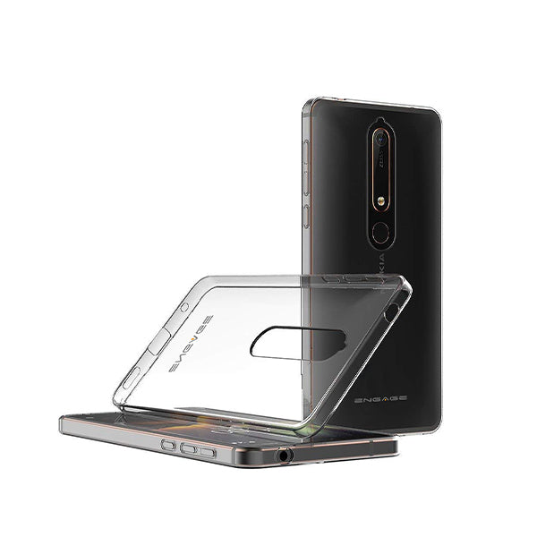Engage Nokia 6.1 Tpu Transparent + Tempered Glass Screen (9526425631250)