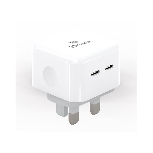 Engage Dual USB-C Port 35W Home Charger/Adapter White-BTB8