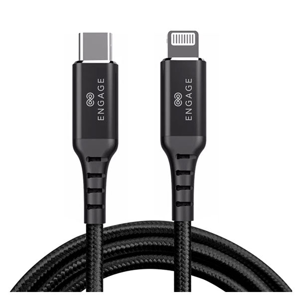 Engage PD 18W Fast Charging MFI certified Type-C to Lightning Cable 1 Meter - Black-ESEE
