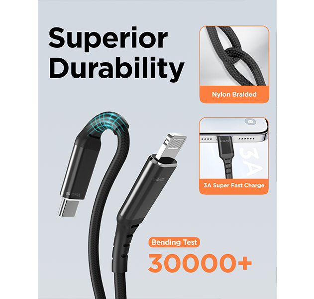 iEngage USB-C to Lightning Cable (1Meter)(Black)