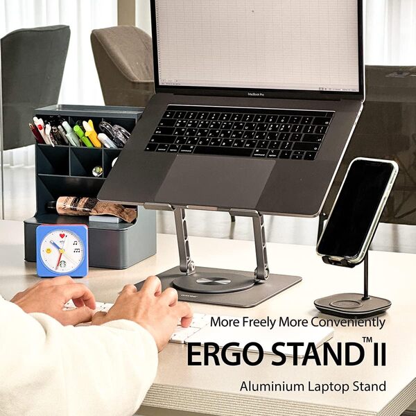 Araree Ergo Stand 2 360° Rotating Base Alminium Laptop Stand - Silver