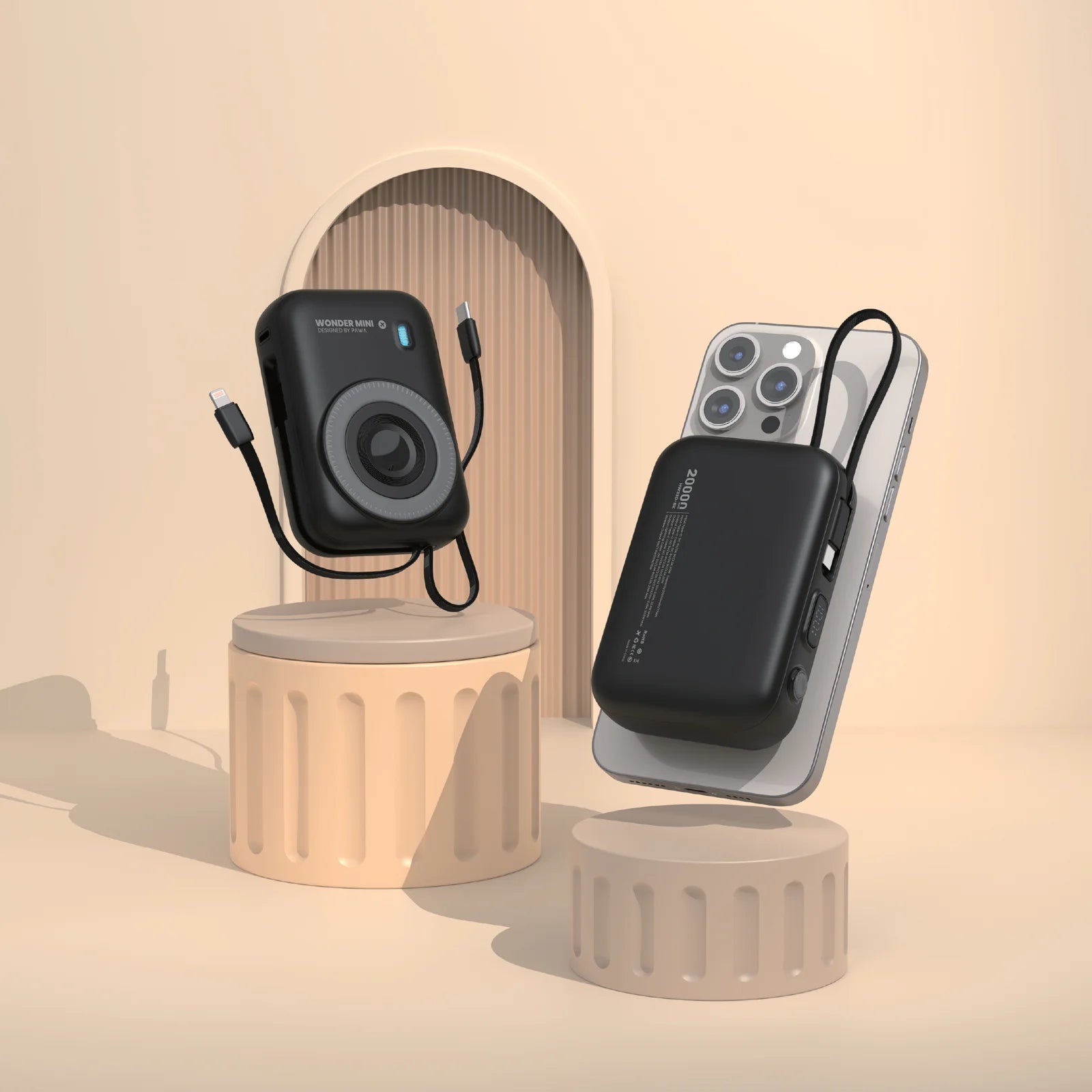 Pawa WonderMini Magsafe Powerbank 22.5W With Built-Charging USB-C-Lightning Cable