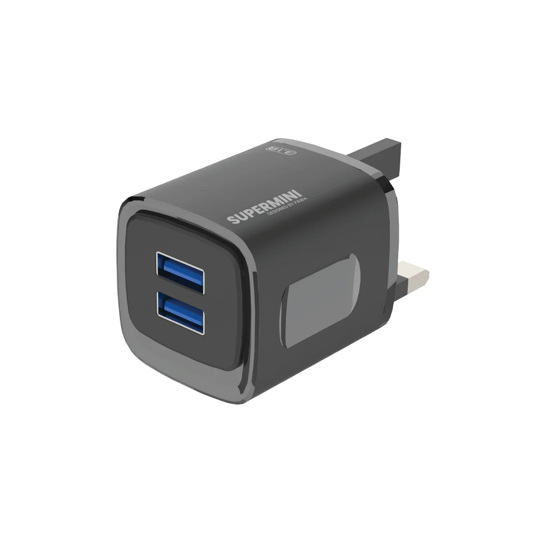 Pawa Supermini Travel Charger Dual Usb 3.1A UK Standard - Black