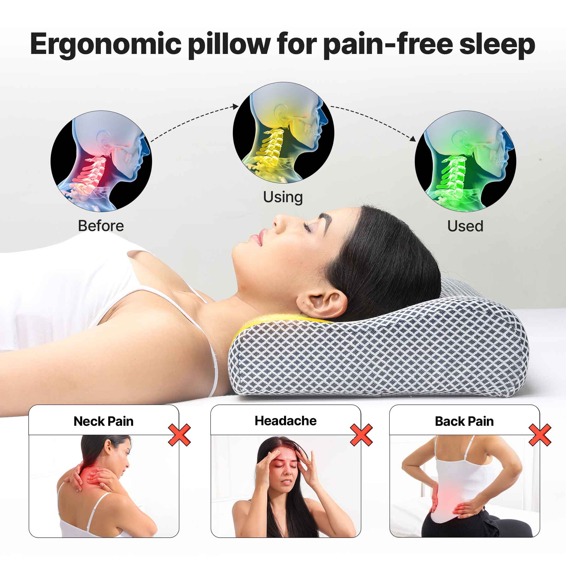 Frido Orthopedic Cervical Pillow (Grey)