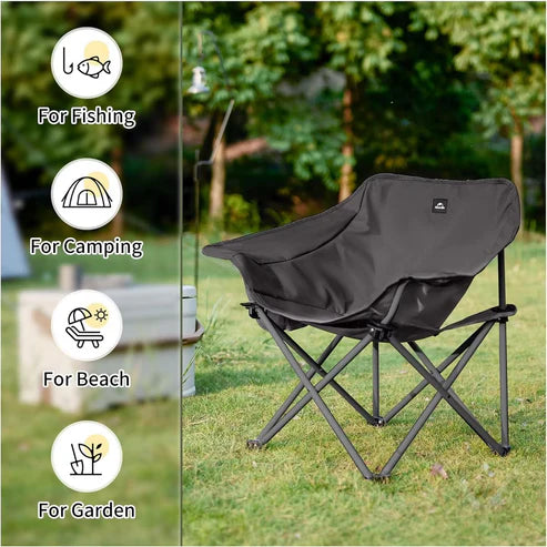 Naturehike Gathering X-Shaped Chair (Armrest Version) -Black Grey