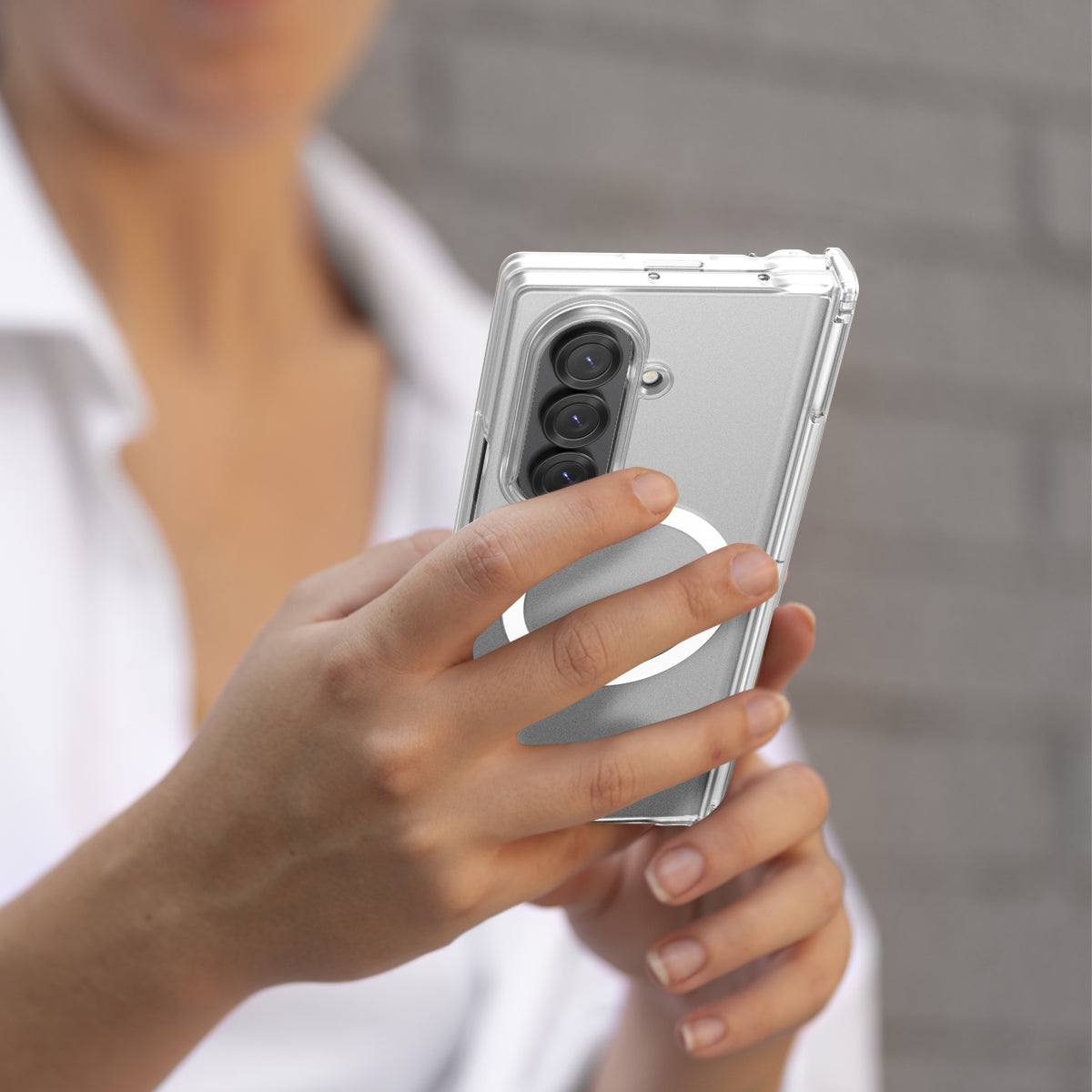 Araree Nukin 360 Magsafe Case With Hinge Protection For Samsung Galaxy Z Fold 7 - Clear