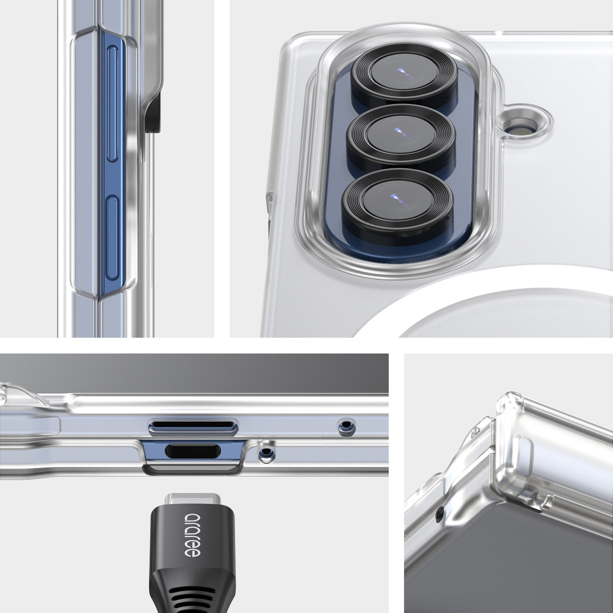 Araree Nukin 360 Magsafe Case With Hinge Protection For Samsung Galaxy Z Fold 7 - Clear