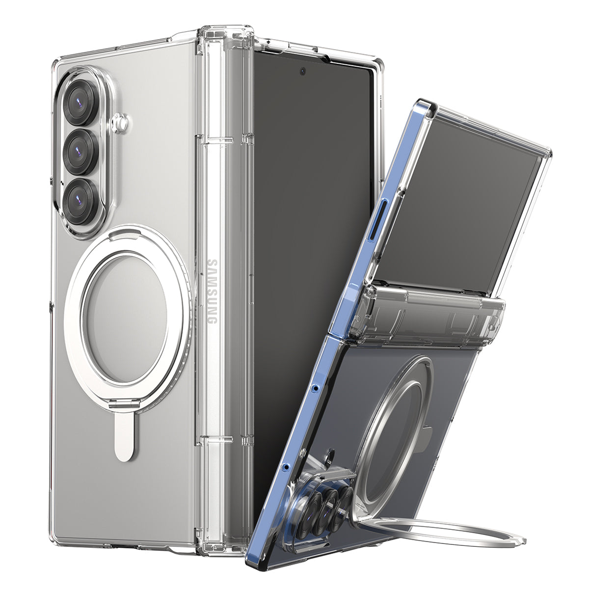 Araree Nukin 360 Magsafe Stand Case With Hinge Protection For Samsung Galaxy Z Fold 7 - Clear