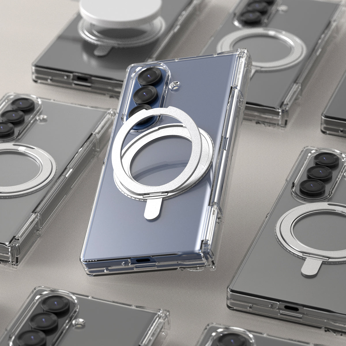 Araree Nukin 360 Magsafe Stand Case With Hinge Protection For Samsung Galaxy Z Fold 7 - Clear