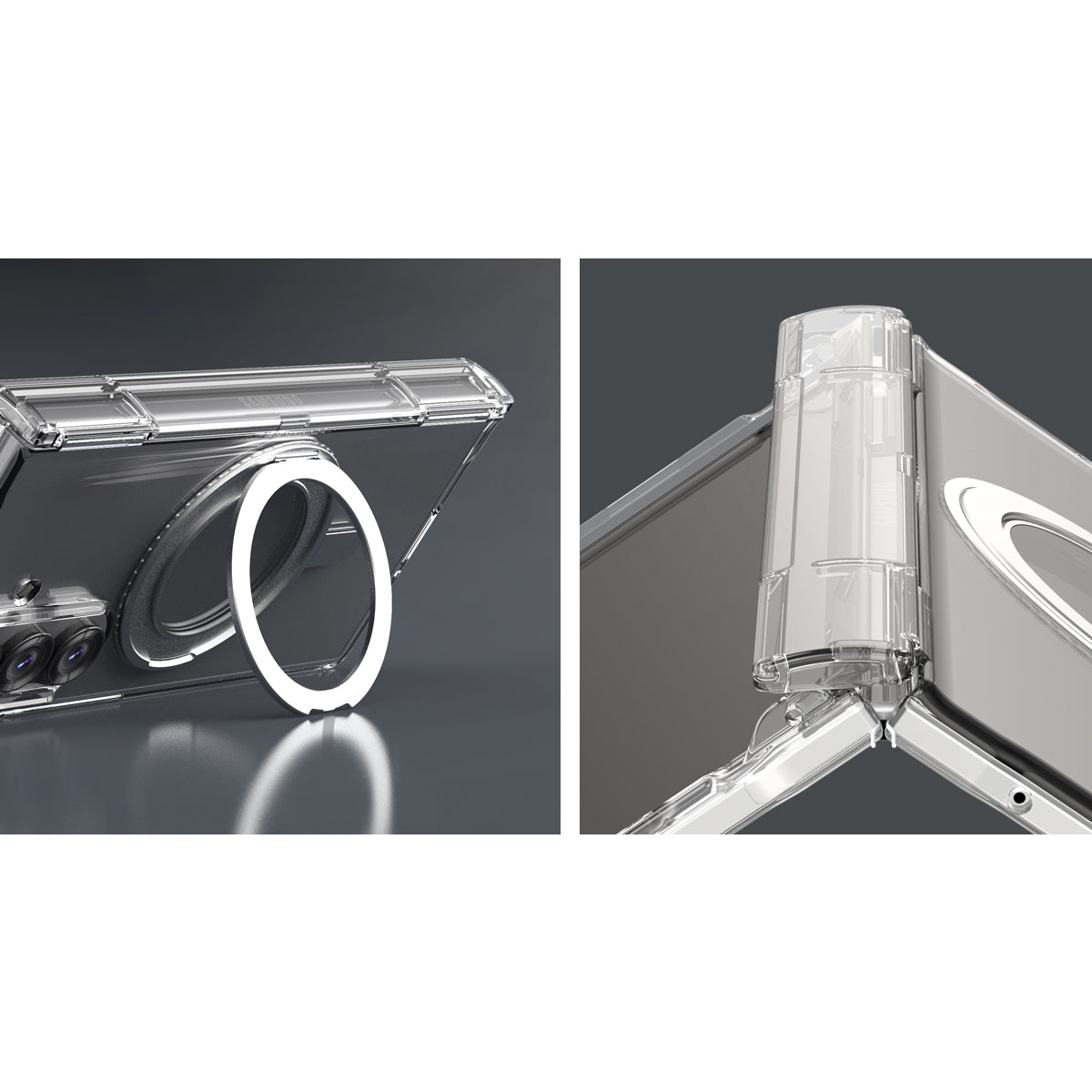 Araree Nukin 360 Magsafe Stand Case With Hinge Protection For Samsung Galaxy Z Fold 7 - Clear