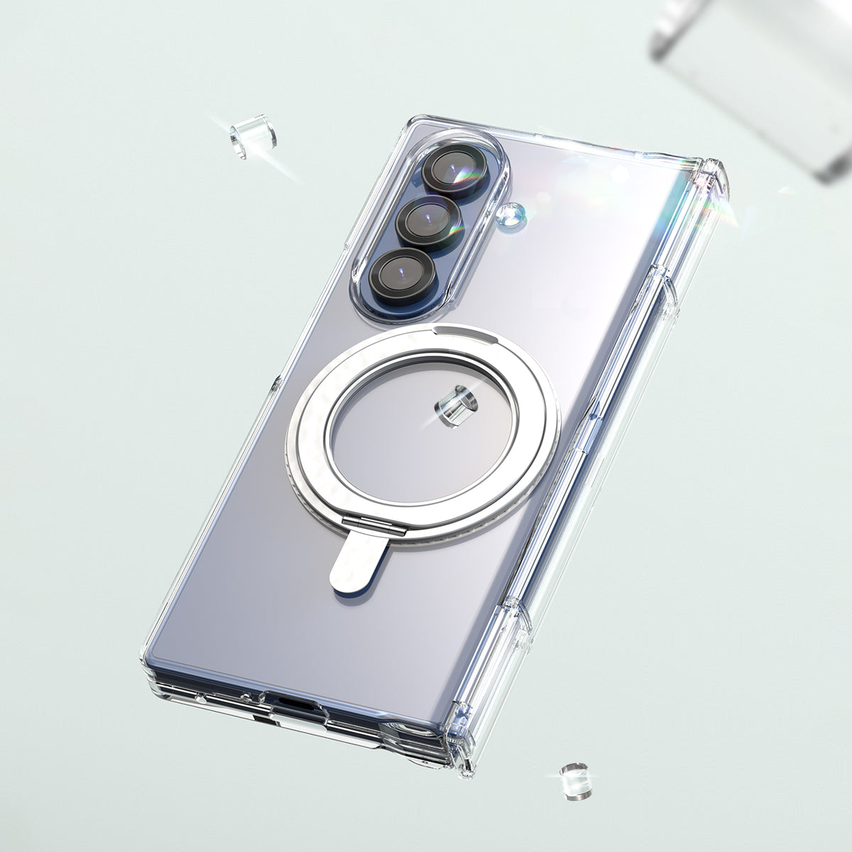 Araree Nukin 360 Magsafe Stand Case With Hinge Protection For Samsung Galaxy Z Fold 7 - Clear