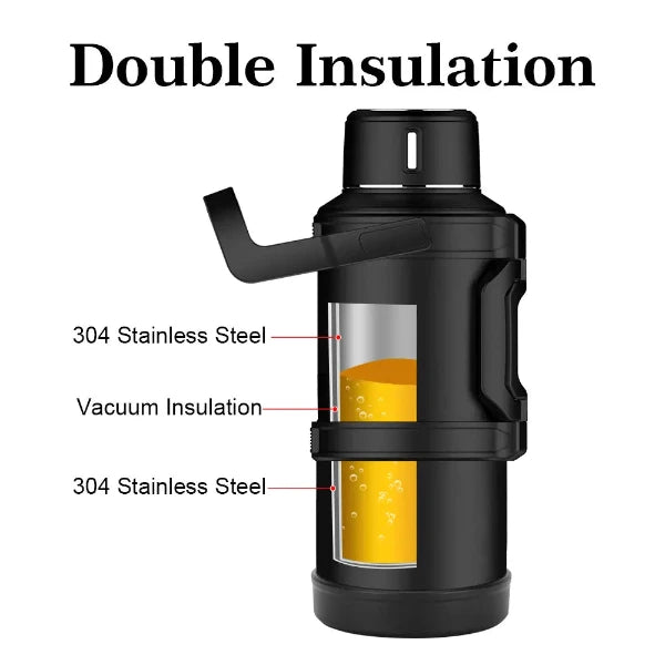 DKADI KD9058 Large Capacity Double Wall Vacumm Bottle-Black