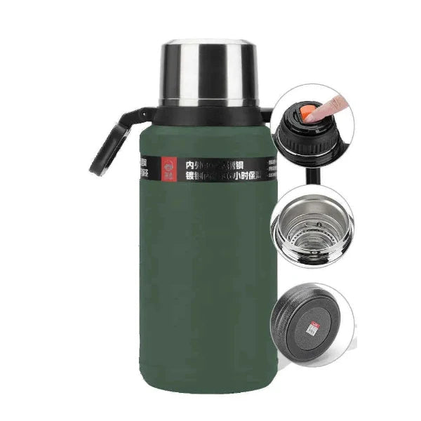 DKADI KD9062 Double Wall Insulated Large Vacuum Flasks Bottle -Green