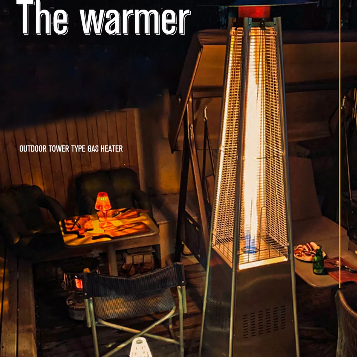 Hi-Tex Glass Tube Pyramid Patio Gas Heater