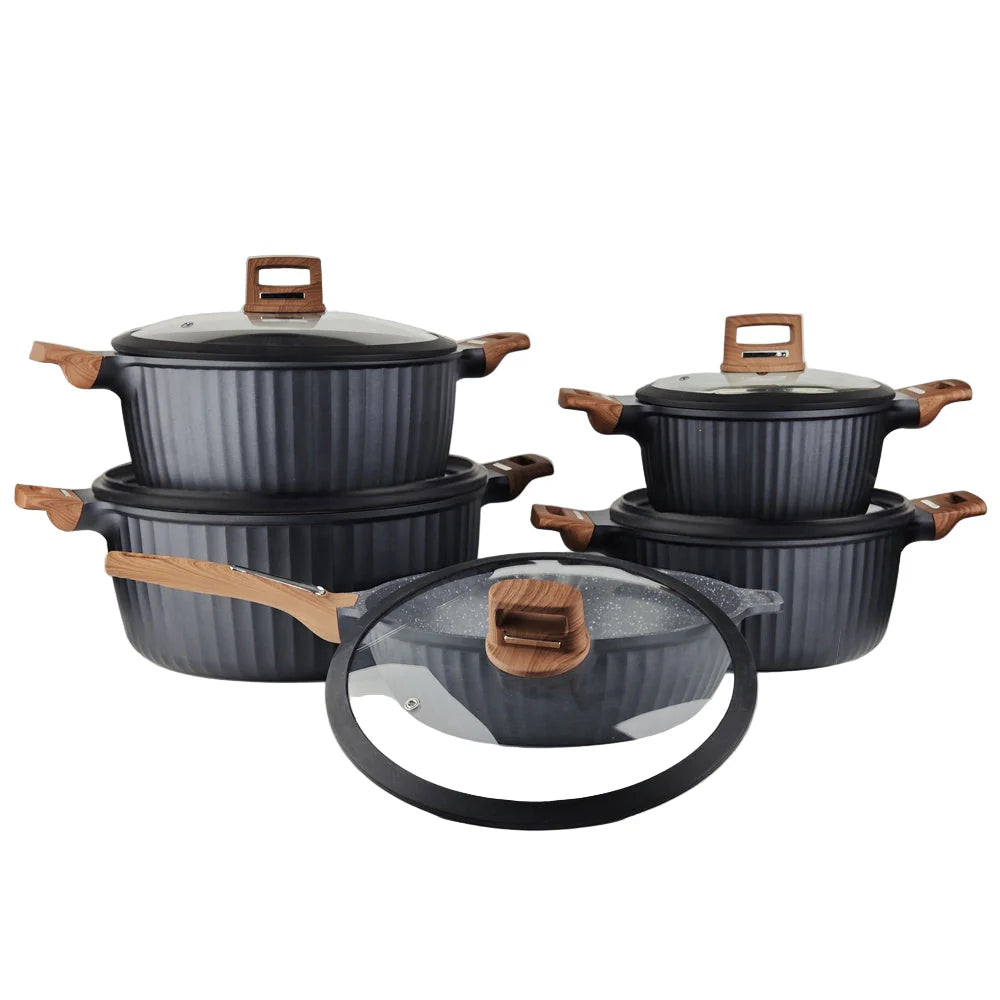 OSFE-12PCS COOWKARE SET-GR12Heavy -BLK