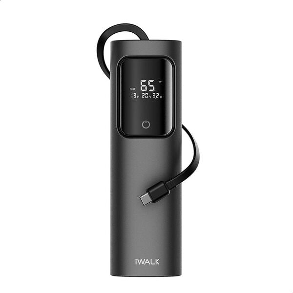 IWALK TANKER POWERBANK  20000MAH PD 65W WITH BUILD IN CABLES ,  TWO-WAYS FAST CHARGER - BLACK