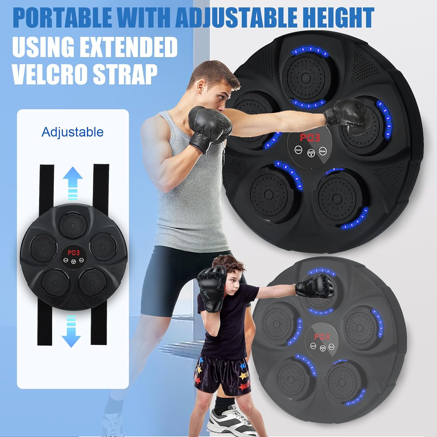 Music Boxing Machine, Rechargeable Boxing Equipment, Home Smart Boxing Target Workout Machine