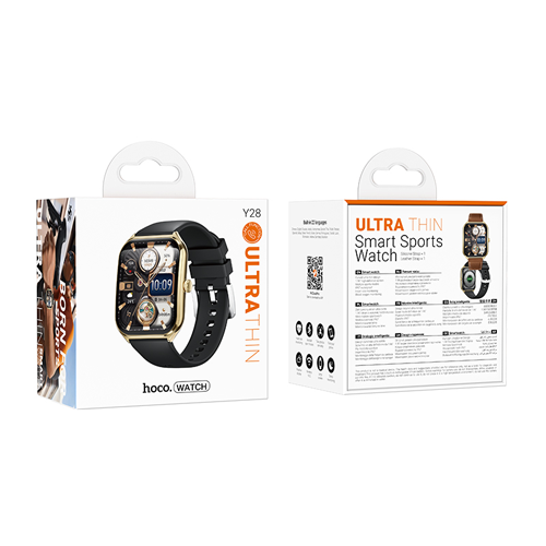 Hoco Y28 AMOLED Smart sports watch(call version)- Gold