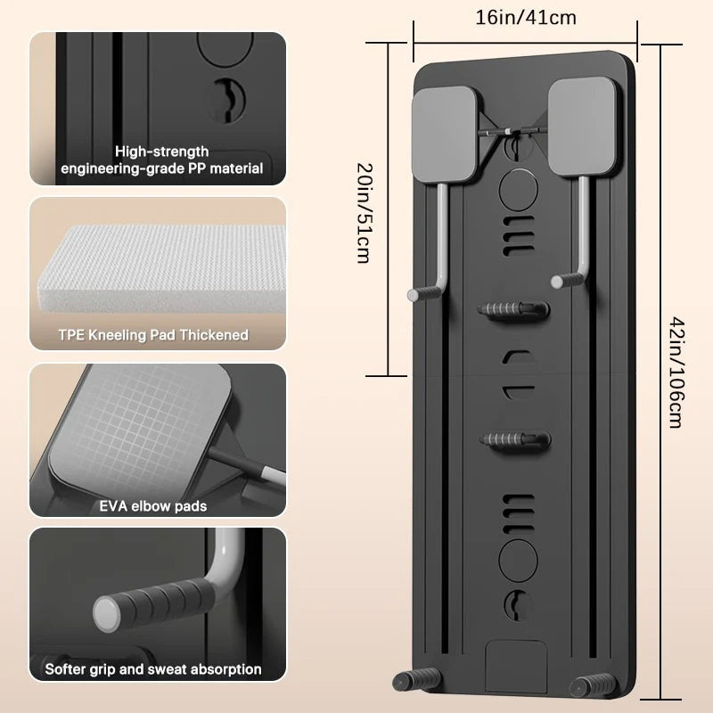 Black Bull Multi-Functional Foldable Pilates Reformer Abdominal Core Trainer -A B Roller Wheels