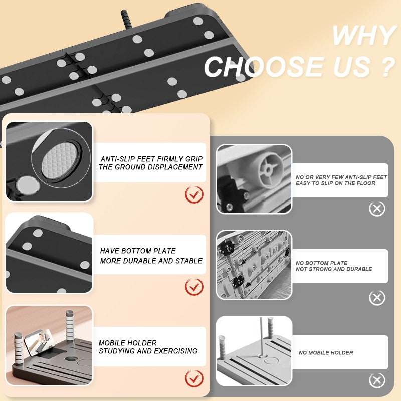 Black Bull Multi-Functional Foldable Pilates Reformer Abdominal Core Trainer -A B  Wheels - Workout Exercise