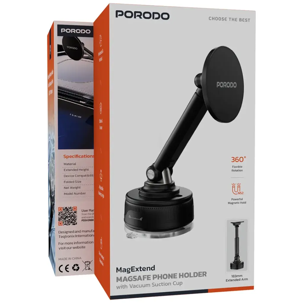 Porodo MagExtend MagSafe Phone Holder -Black