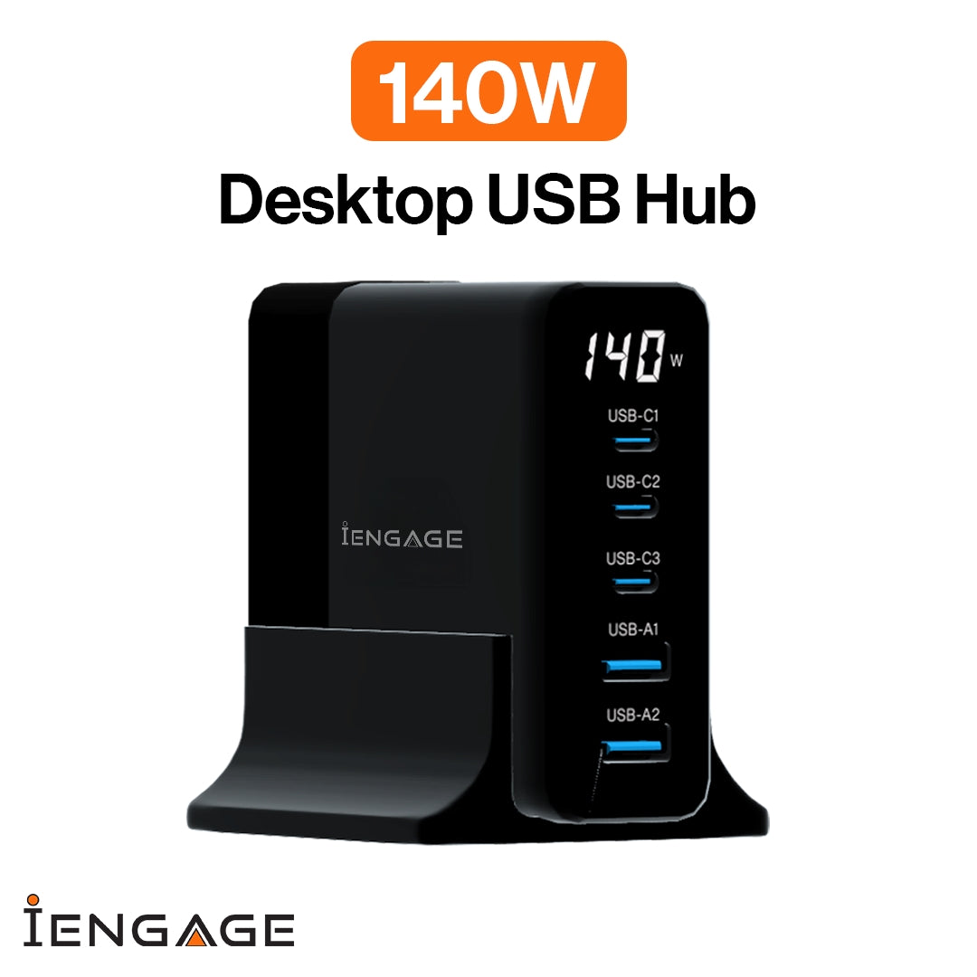 iEngage 140W 5-Ports GaN Charging Hub