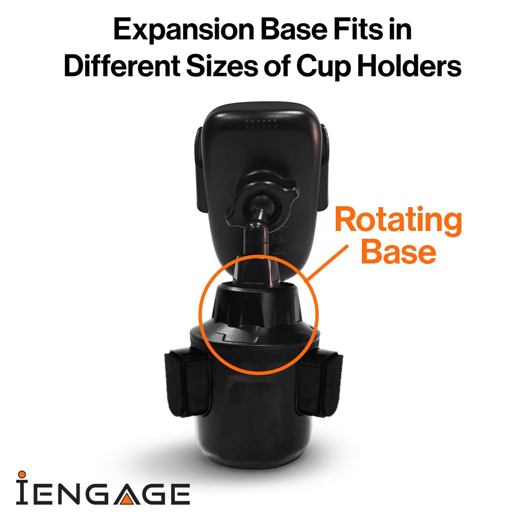 iEngage Smart Car Cup Phone Holder With Wireless Charging(15W)