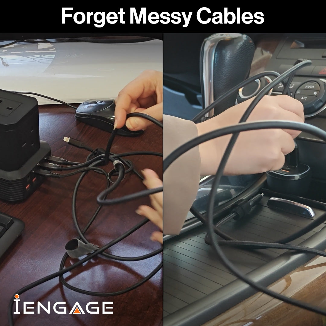 iEngage Magnetic C To C Cable 60W with Lightning Adapter(27W) (Black)