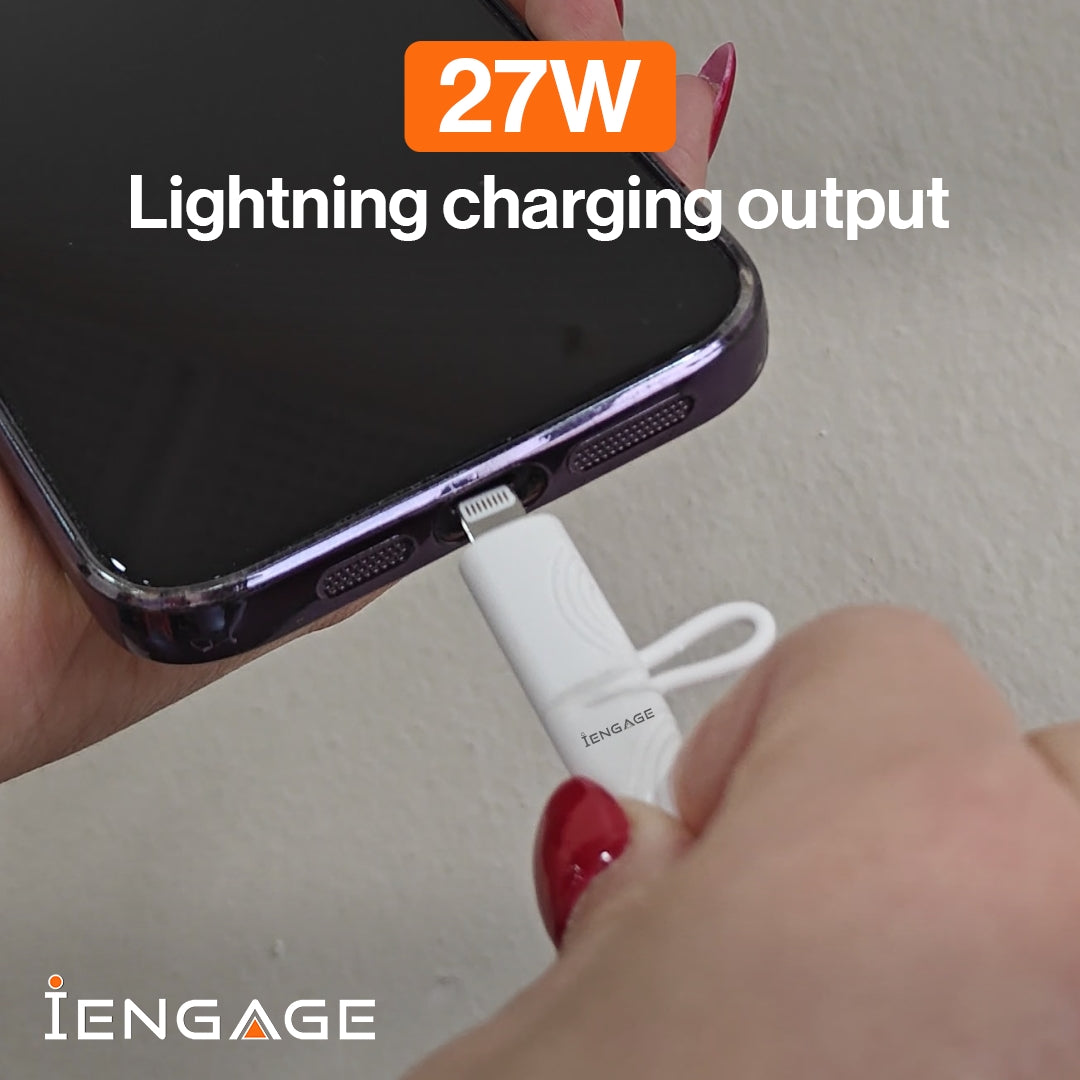 iEngage Magnetic C To C Cable 60W With Lightning Adapter(27W) (White)