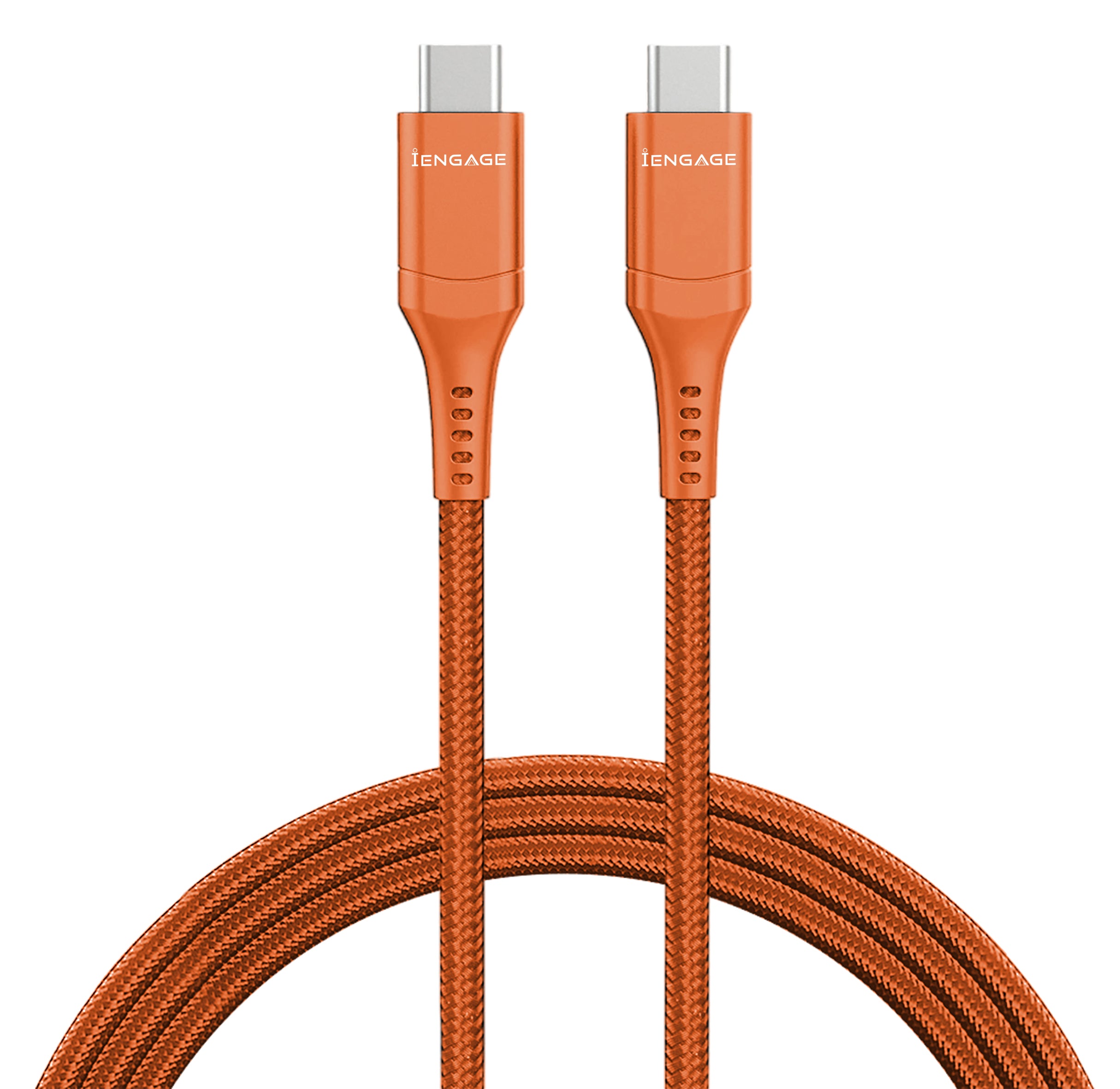iEngage Fast Charging 240W Usb-C To Usb-C Cable (Orange)