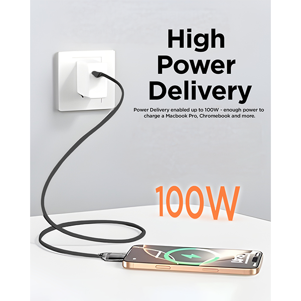 iEngage USB-C to USB-C Cable (30cm, 100W, Black)