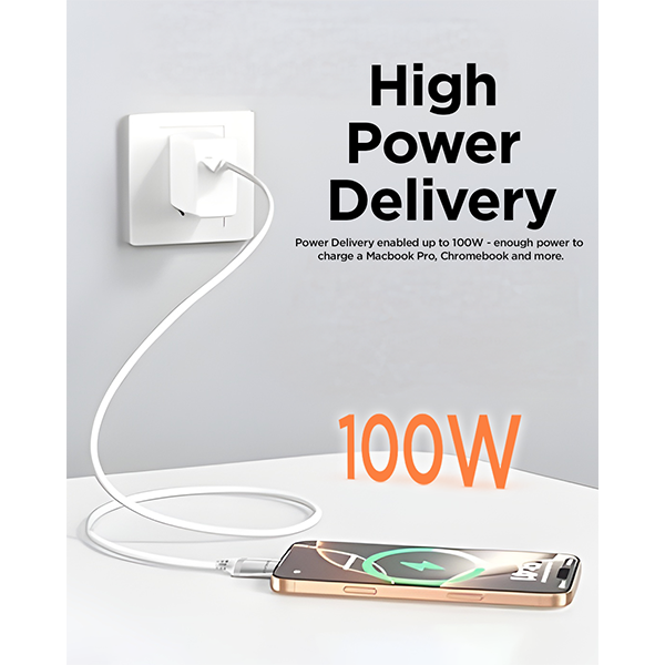 iEngage USB-C to USB-C Cable (30cm, 100W, White)