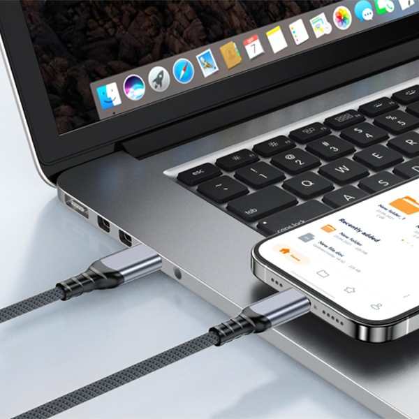 iEngage Braided USB-A To USB-C Cable( USB 3.2) (3M) (Light Gray)