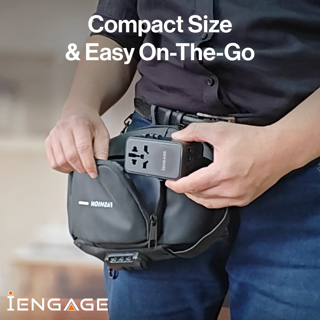 Iengage 100W Universal Travel Adapter DualusB-C & A Ports/USB-C CBL