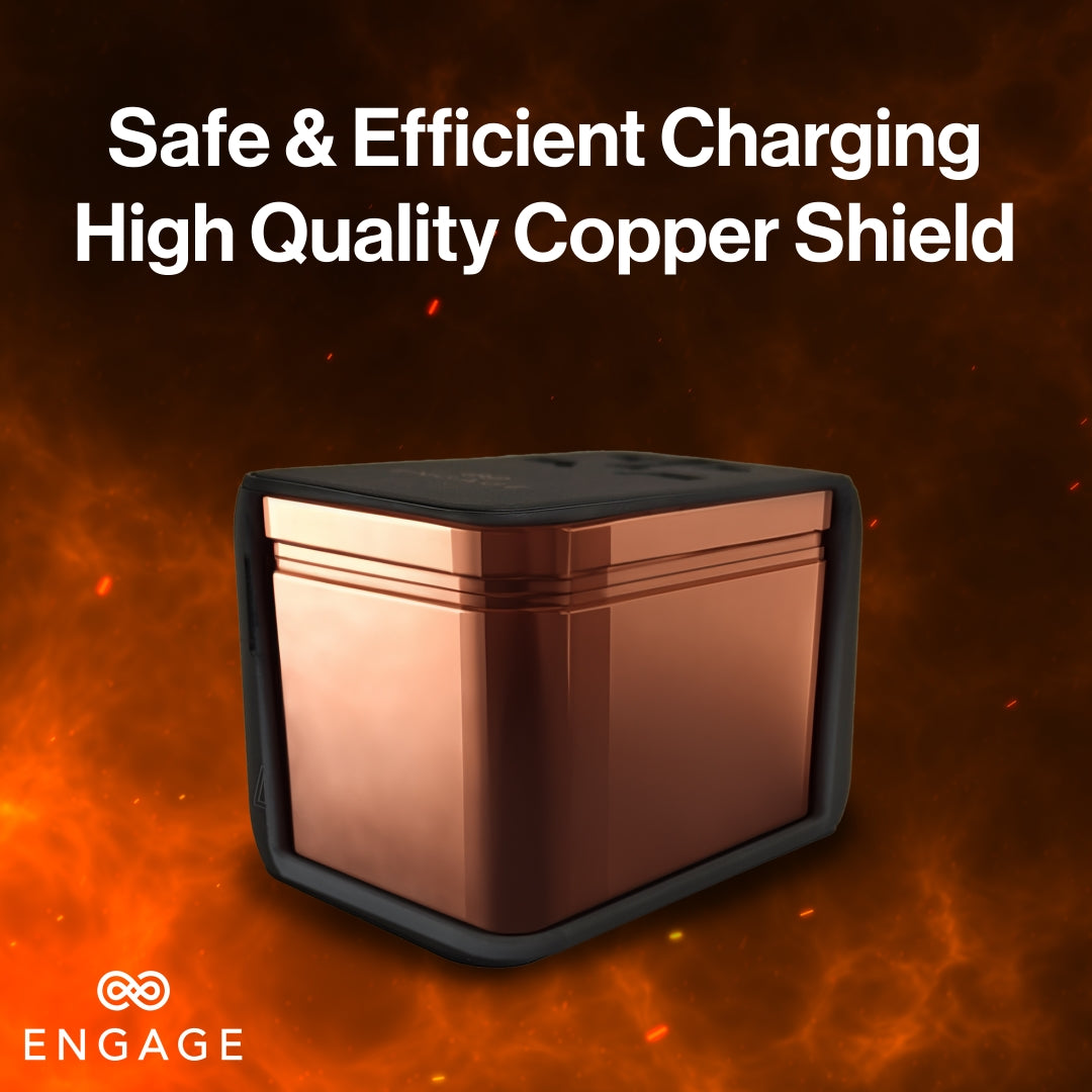 INGAGE 70W Universal Travel Adapter (2x USB-C/A المنافذ) (كابل USB-C القابل للسحب)