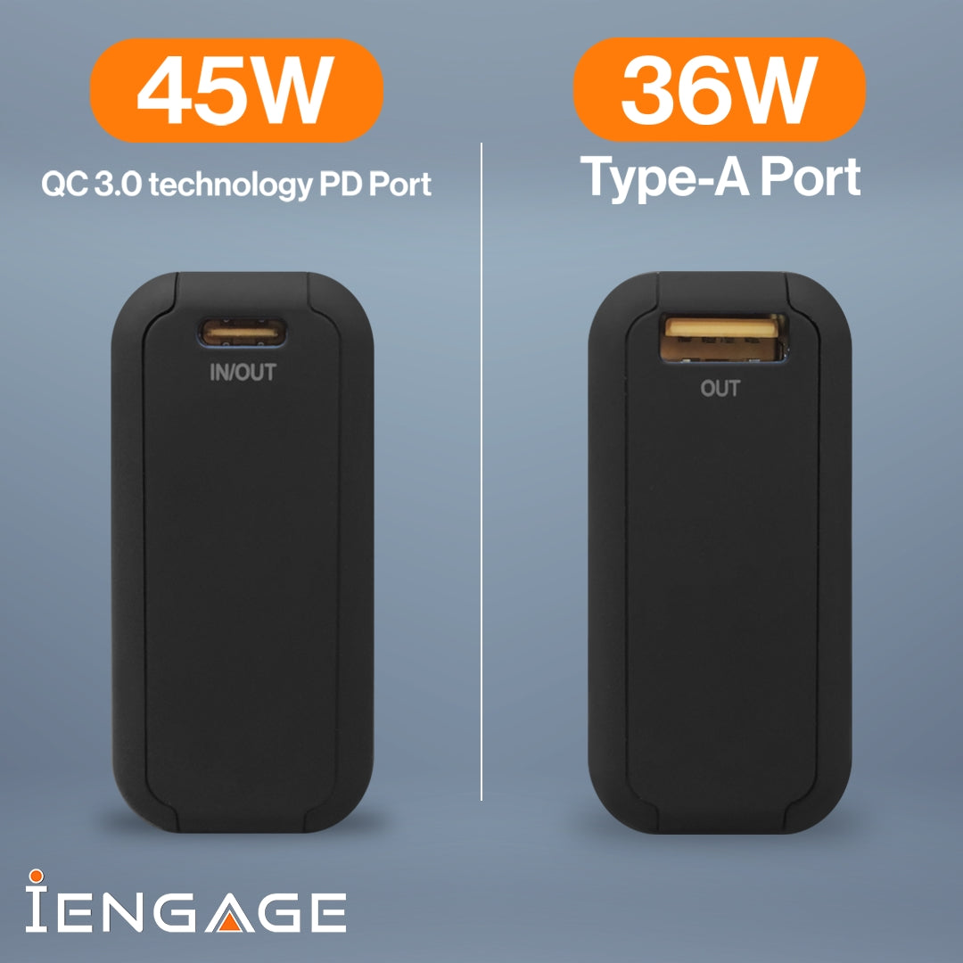iEngage 10000mAh Powerbank Compact 15W Wireless Charging 45W Fast Char ...