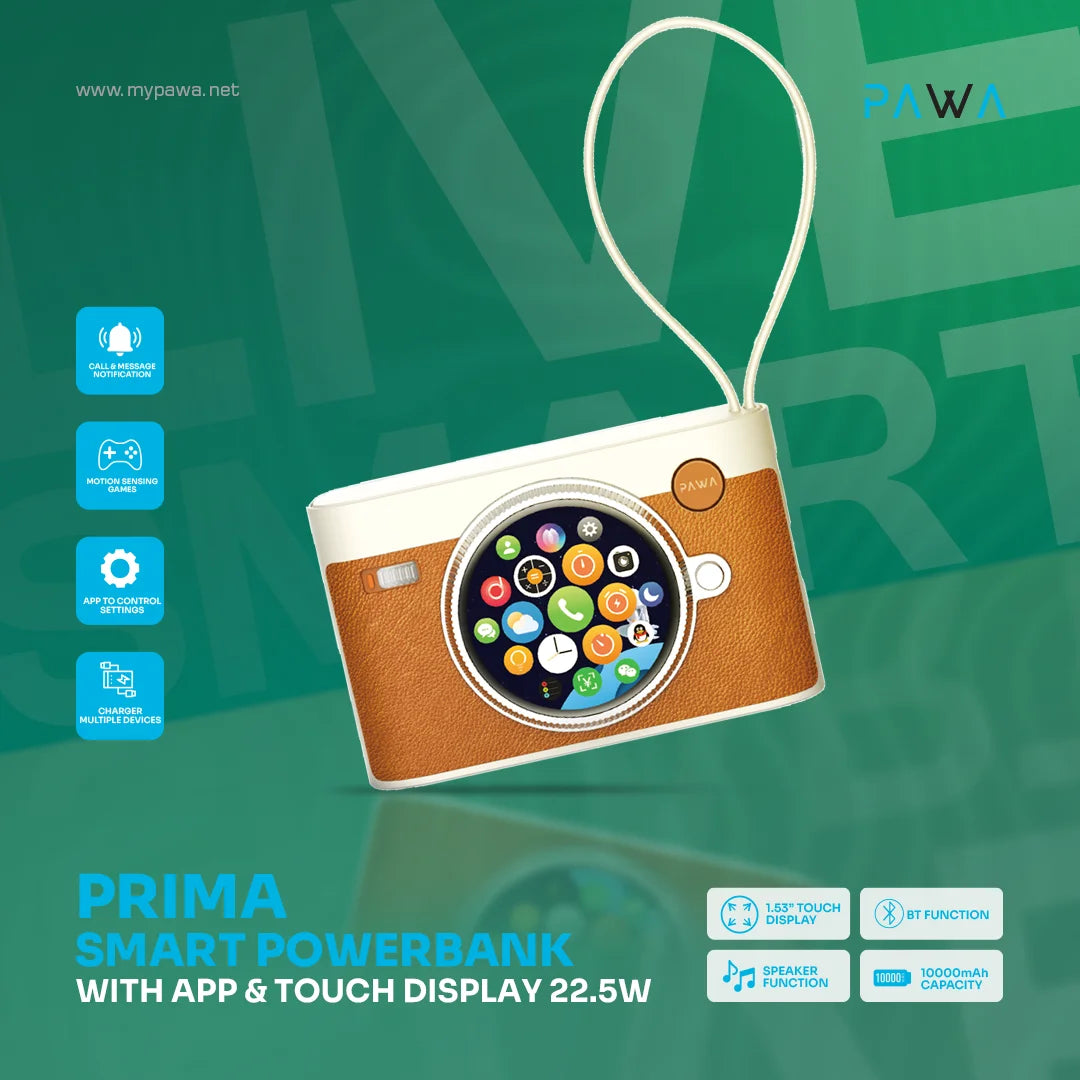Pawa Prima smart powerbank with APP & Touch display 22.5W