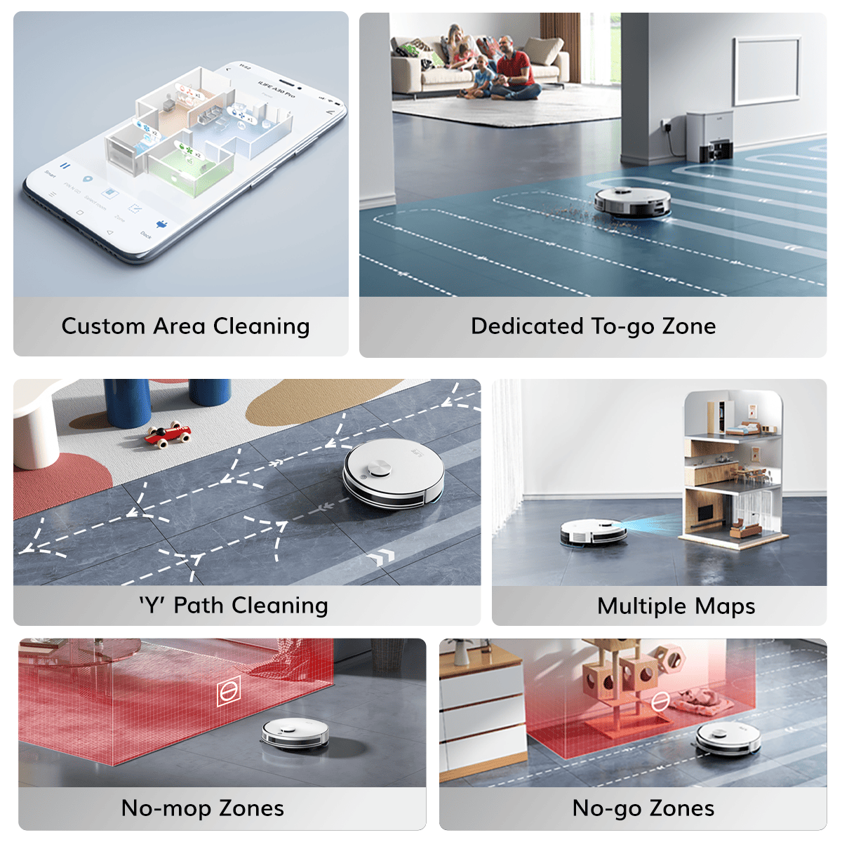 ILIFE A30 Pro Robot Vacuum and Mop with Self-Emptying Station - White