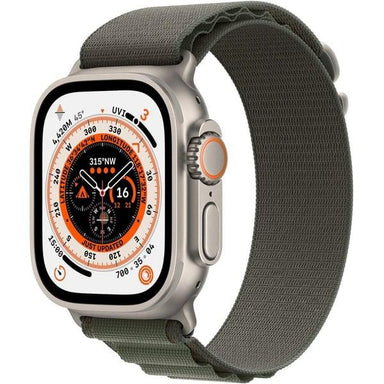 Apple Watch Ultra GPS + Cellular 49mm Titanium Case with Green Alpine Loop Small - Future Store